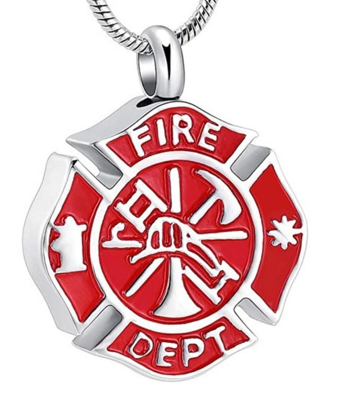 Red Fireman Ashes Necklace Pendant