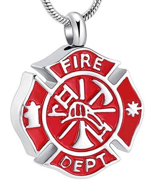 Red Fireman Ashes Necklace Pendant