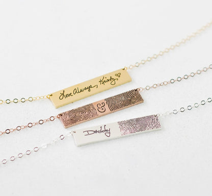 Custom Fingerprint Bar Necklace